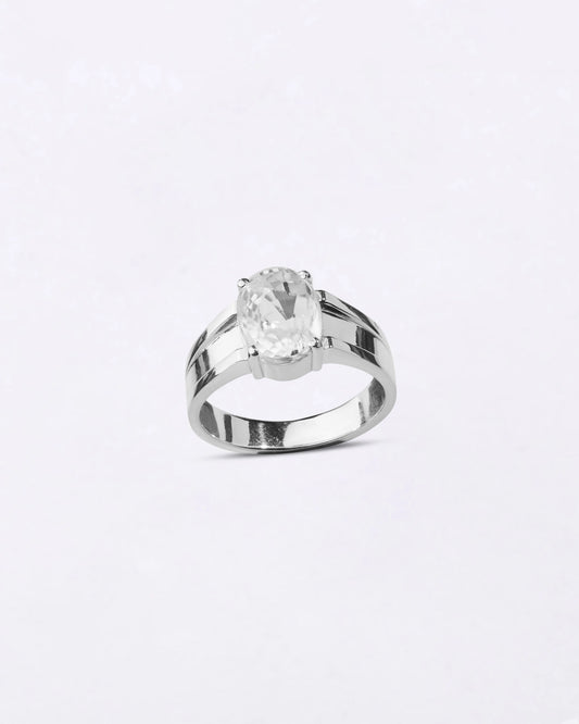 Statement Zircon (Jirkon) Ring in 925 Sterling Silver - Urja