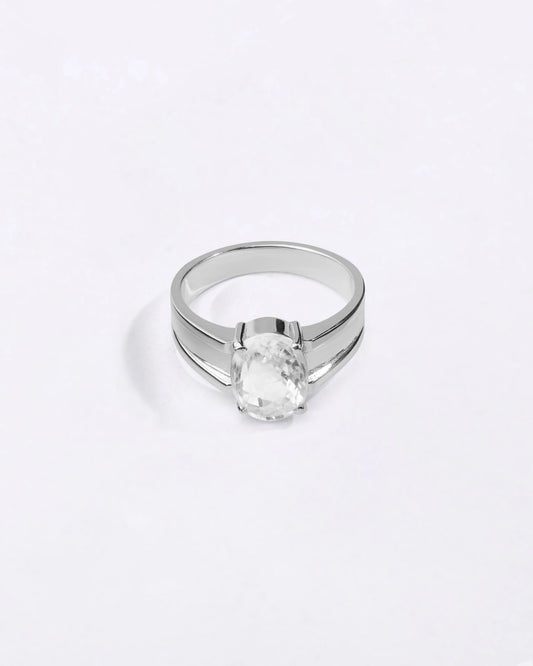 Statement Zircon (Jirkon) Ring in 925 Sterling Silver - Urja