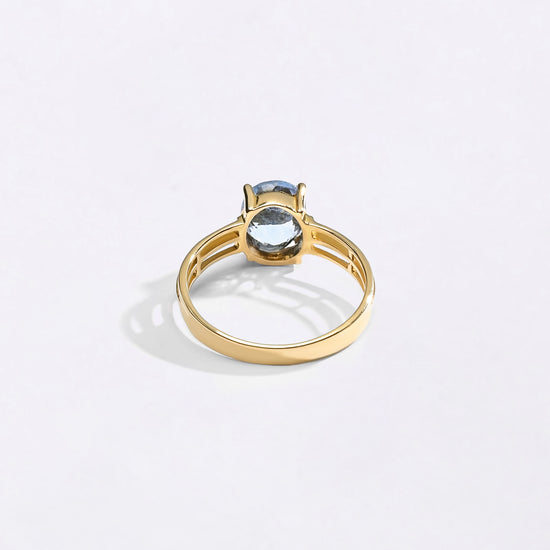 Pure Stunning Gold Blue Sapphire Ring Buy from Myra Gems