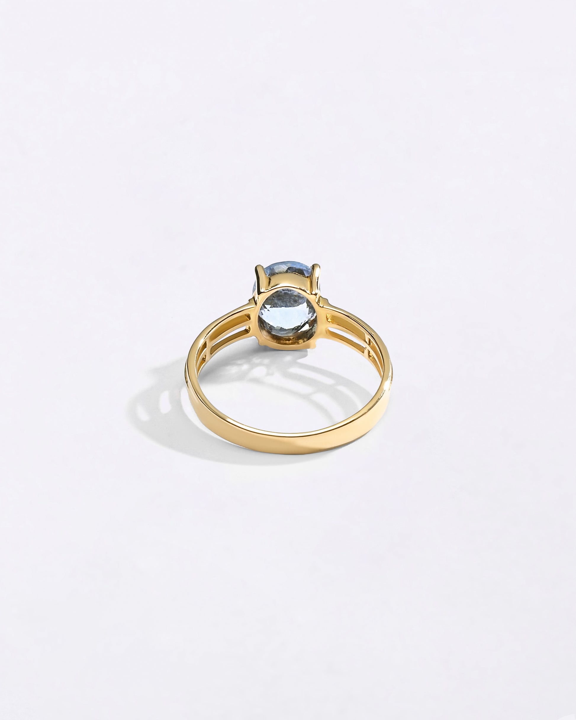 Pure Stunning Gold Blue Sapphire Ring Buy from Myra Gems