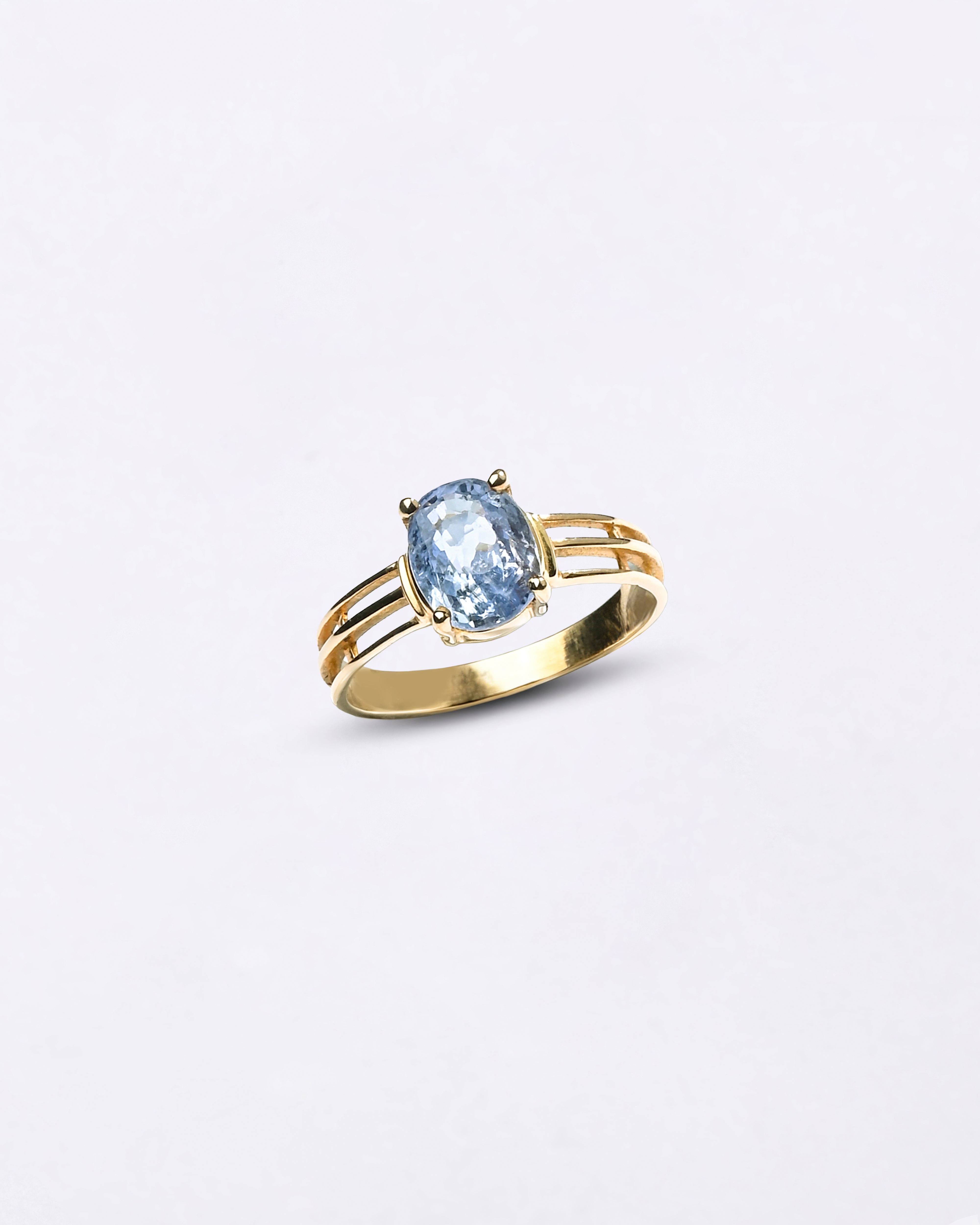 Luxe Blue Sapphire (Neelam) Ring in Gold - Urja