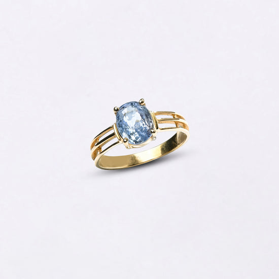 Pure Stunning Gold Blue Sapphire Ring Buy from Myra Gems