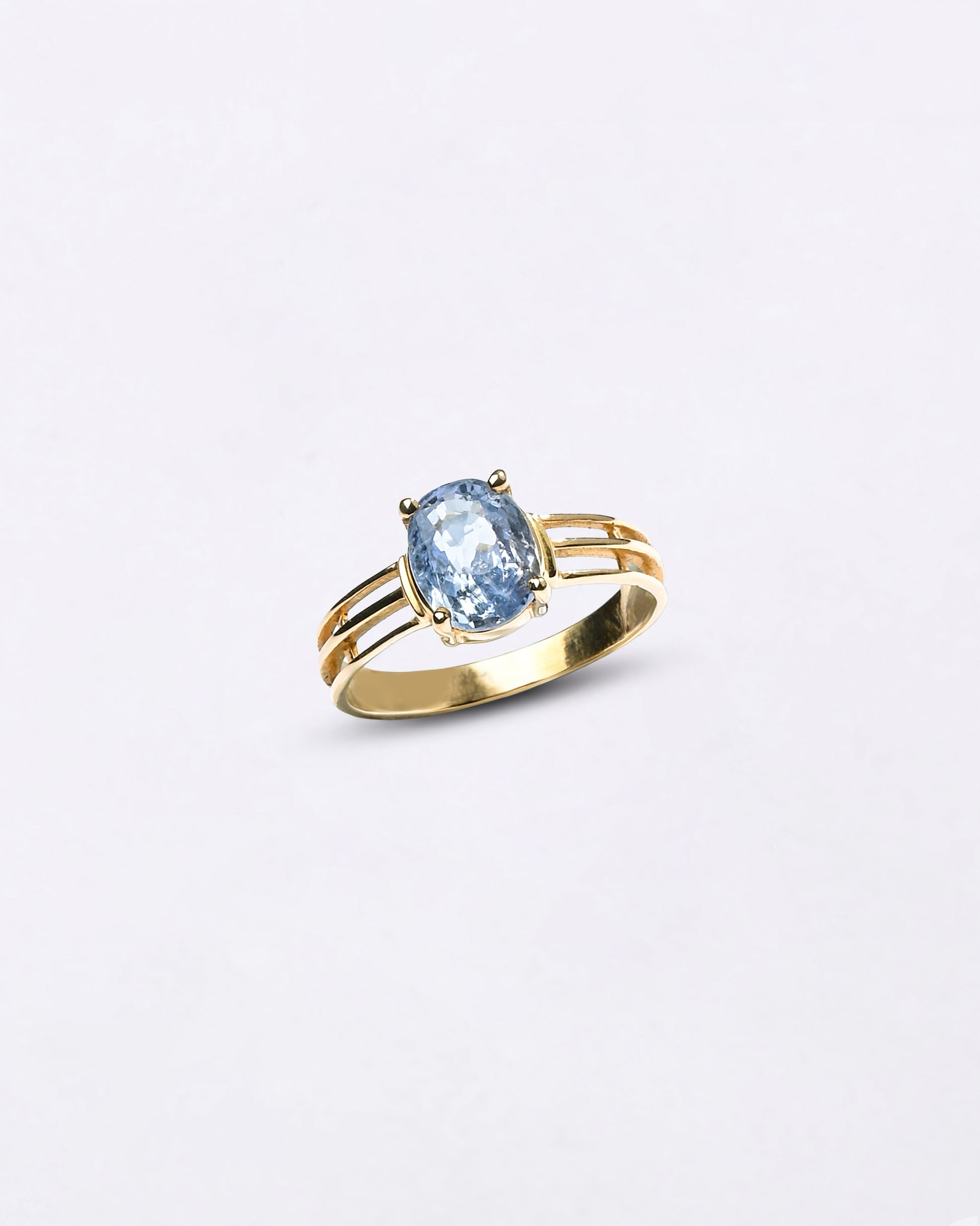 Pure Stunning Gold Blue Sapphire Ring Buy from Myra Gems