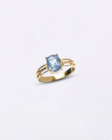 Pure Stunning Gold Blue Sapphire Ring Buy from Myra Gems