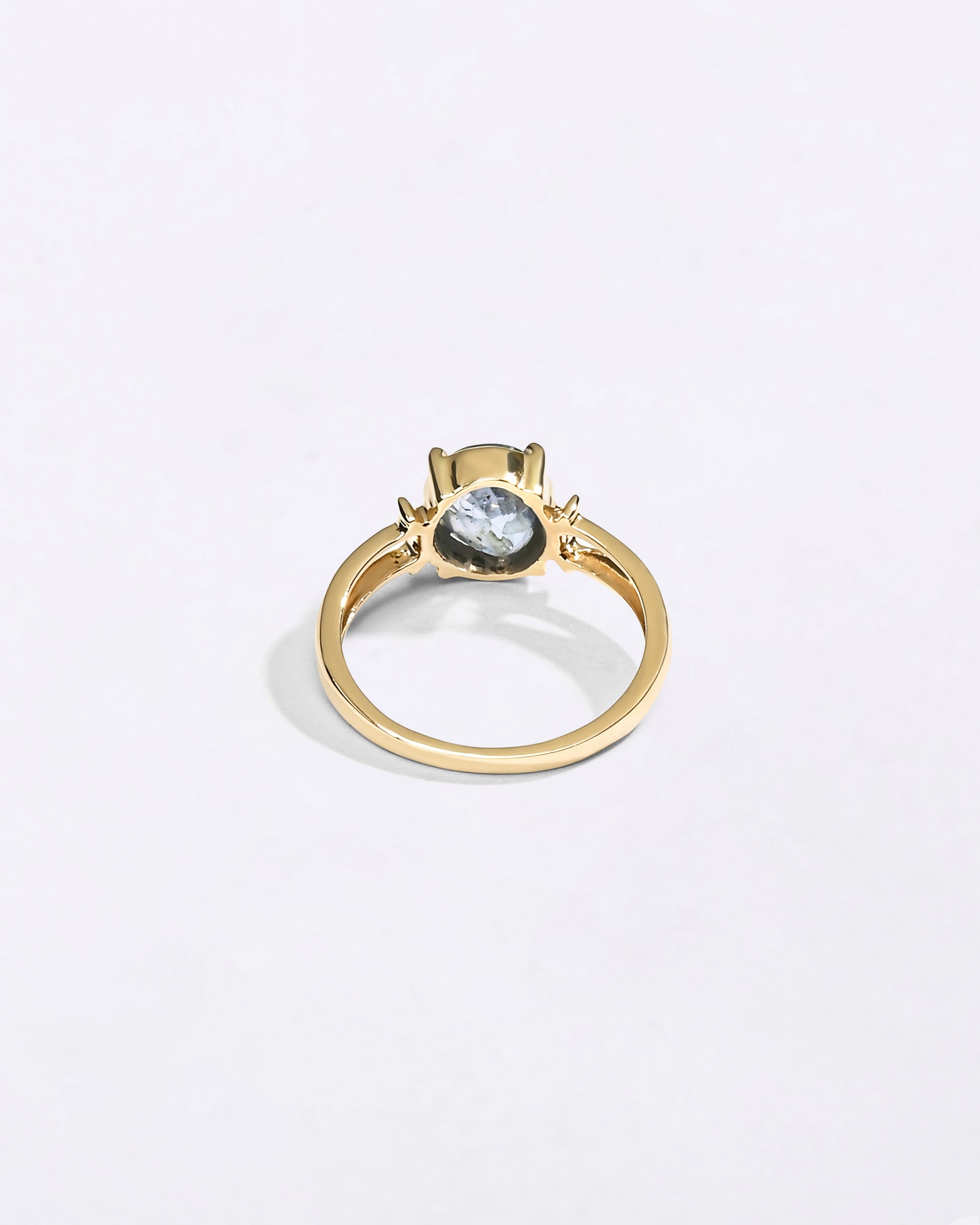 Natural Bold Blue Sapphire Ring in 18K Gold Buy from Myra Gems