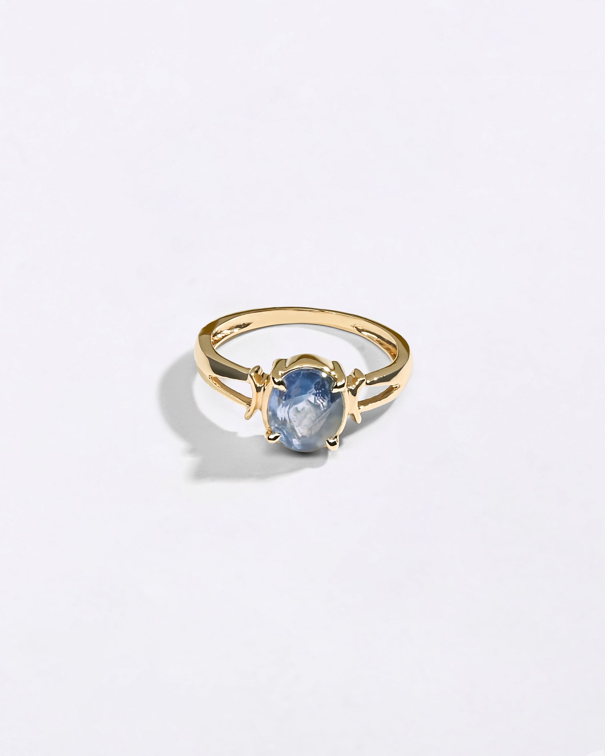 Natural Bold Blue Sapphire Ring in 18K Gold Buy from Myra Gems