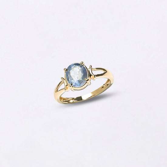 Natural Bold Blue Sapphire Ring in 18K Gold Buy from Myra Gems