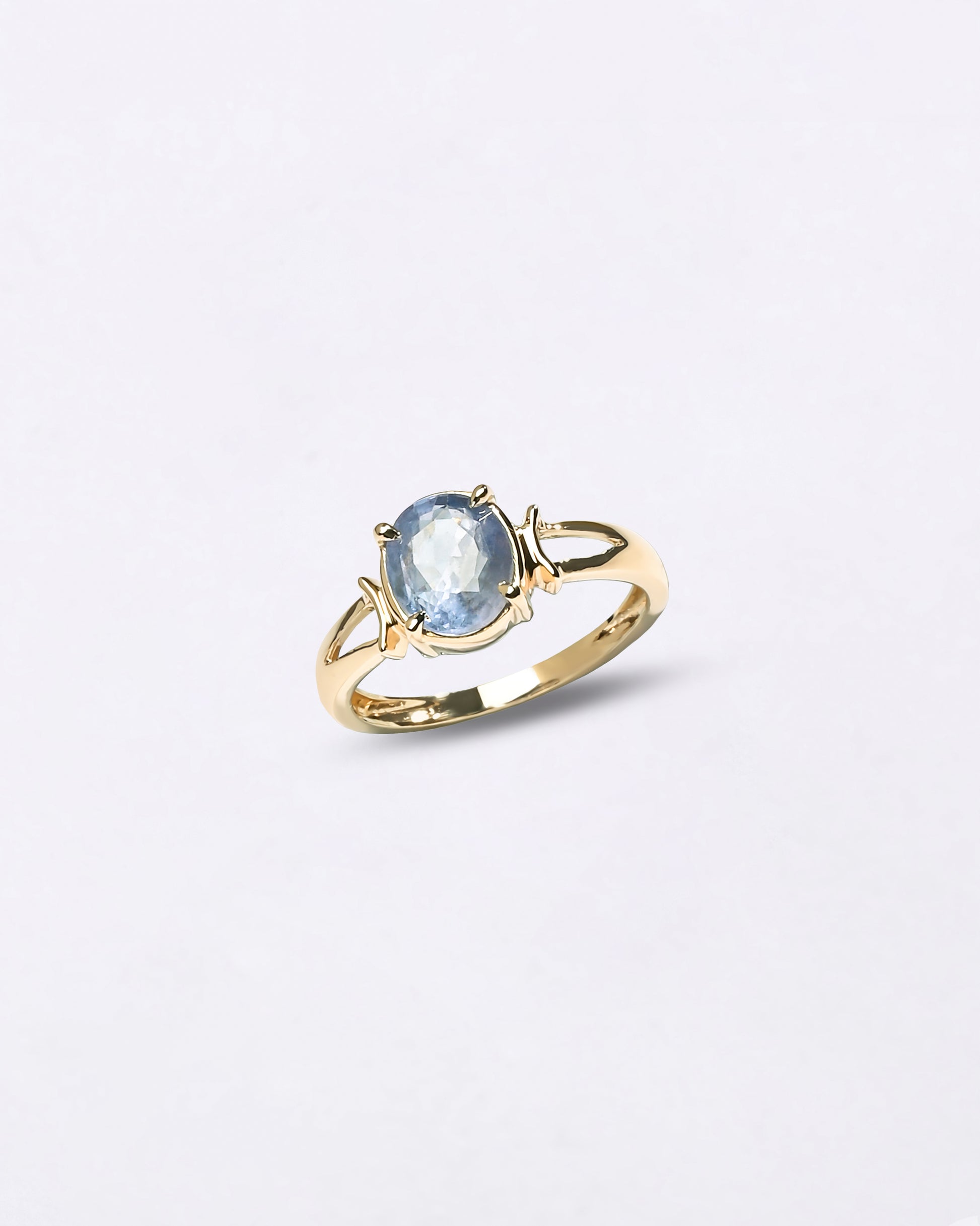 Natural Bold Blue Sapphire Ring in 18K Gold Buy from Myra Gems