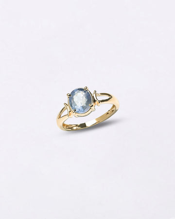 Natural Bold Blue Sapphire Ring in 18K Gold Buy from Myra Gems