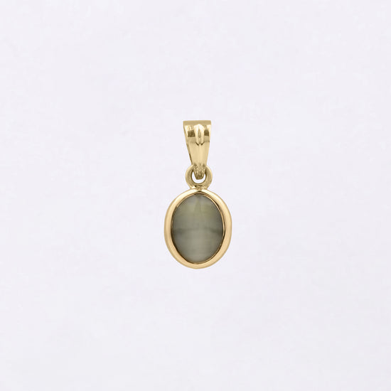 Plain Cat's Eye Pendant in 18K Gold from Myra Gems