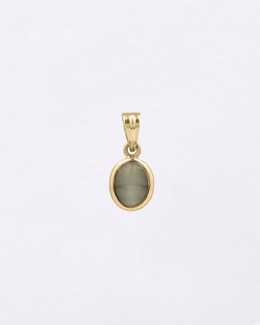 Plain Cat's Eye Pendant in 18K Gold from Myra Gems