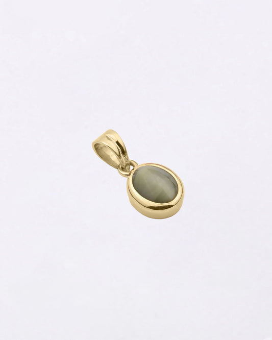 Plain Cat's Eye Pendant in 18K Gold from Myra Gems