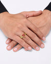 Ganesh Triangle Coral Ring in 18K Gold from Myra Gems