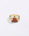 Ganesh Triangle Coral Ring in 18K Gold from Myra Gems