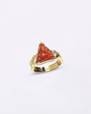 Ganesh Triangle Coral Ring in 18K Gold from Myra Gems