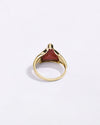 Ganesh Triangle Cut Moonga Stone in 750 Hallmark Gold from Myra Gems