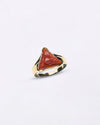 Ganesh Triangle Cut Moonga Stone in 750 Hallmark Gold from Myra Gems