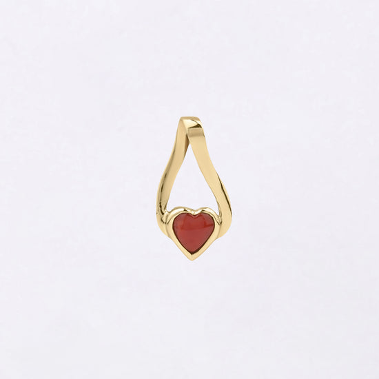 Heart Coral Pendant in 18K Gold from Myra Gems