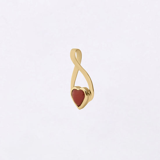 Heart Coral Pendant in 18K Gold from Myra Gems