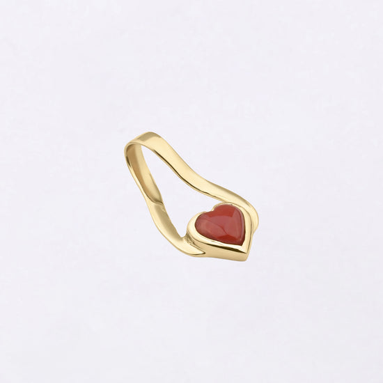 Heart Coral Pendant in 18K Gold from Myra Gems