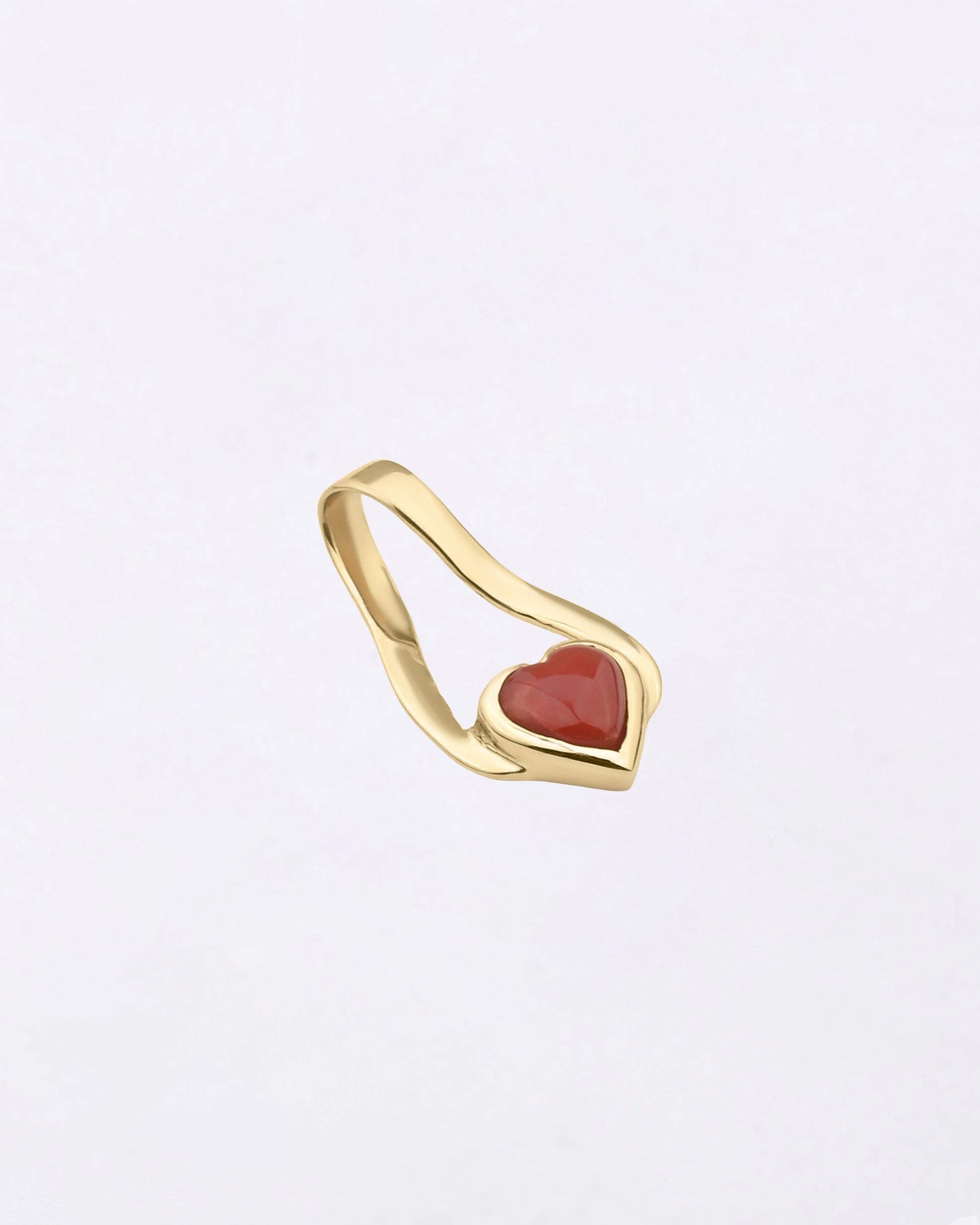 Heart Coral Pendant in 18K Gold from Myra Gems