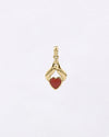 Heart Coral Pendant for Female in 18K Gold from Myra Gems