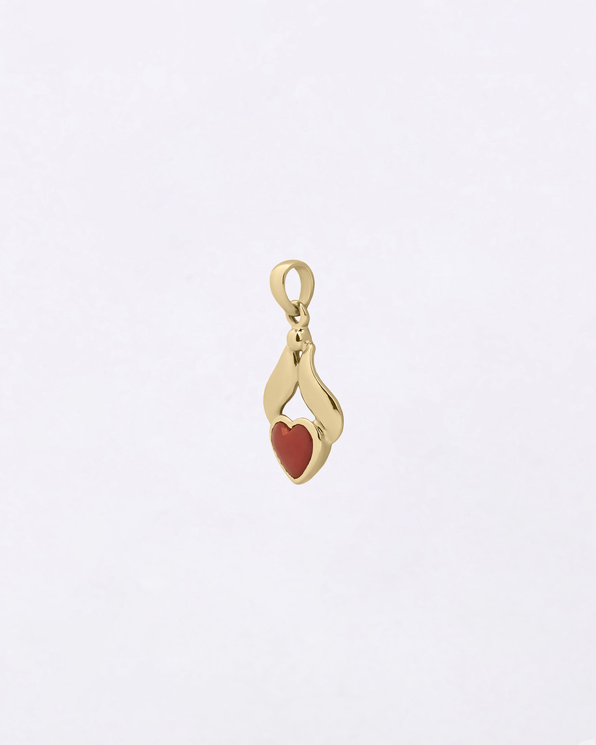 Heart Coral Pendant for Female in 18K Gold from Myra Gems