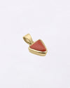 Plain Triangular Coral Pendant in 18K Gold from Myra Gems