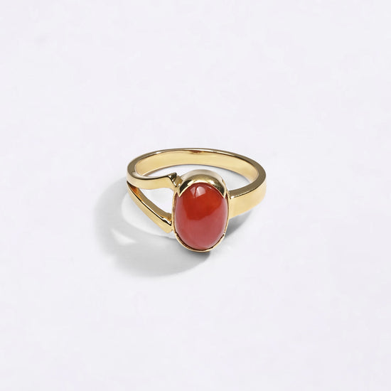 Mangal Stone In 18K Gold Ring from Myra Gems