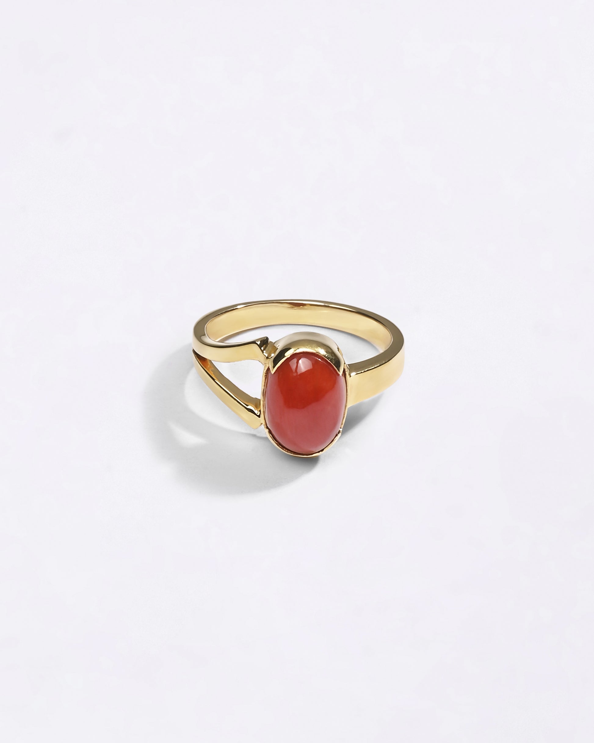 Mangal Stone In 18K Gold Ring from Myra Gems