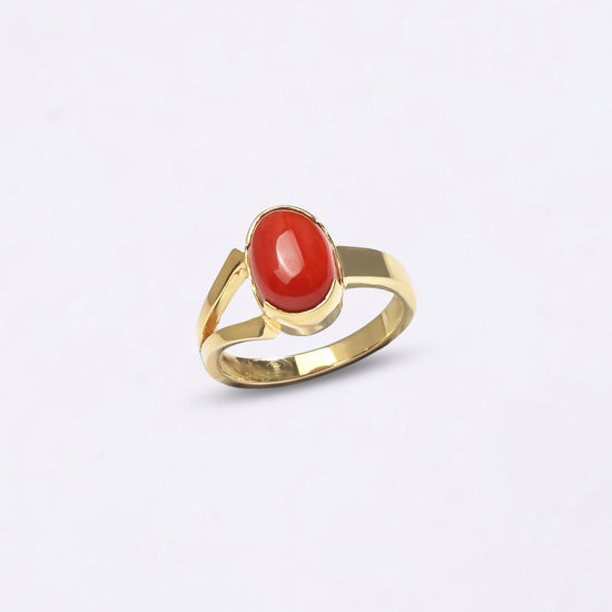 Mangal Stone In 18K Gold Ring from Myra Gems