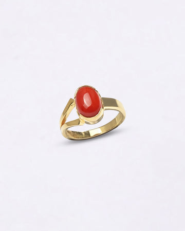 Mangal Stone In 18K Gold Ring from Myra Gems