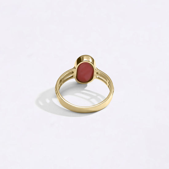 Italian Coral Ring in 18K Gold from Myra Gems