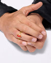 Italian Coral Ring in 18K Gold from Myra Gems