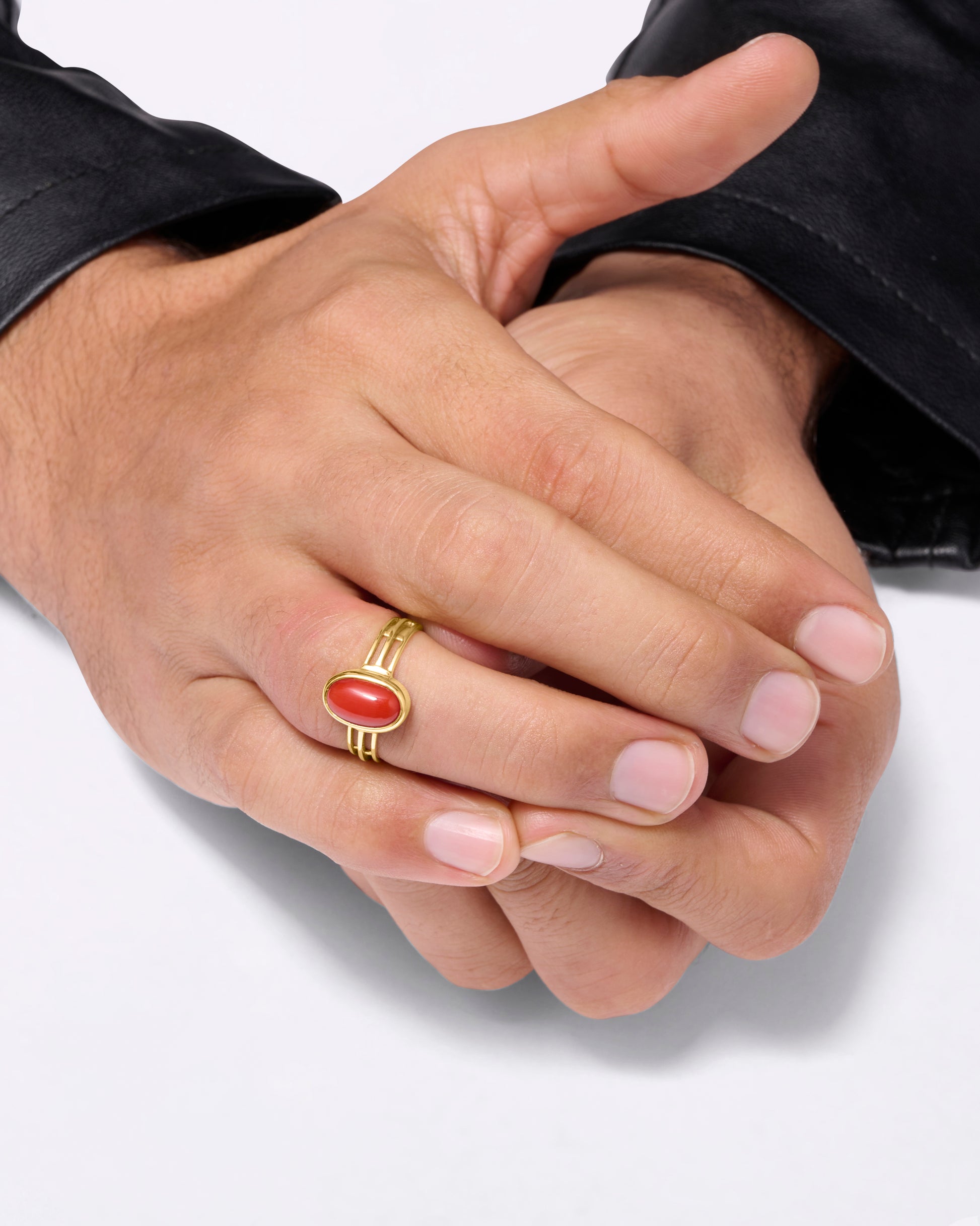 Italian Coral Ring in 18K Gold from Myra Gems
