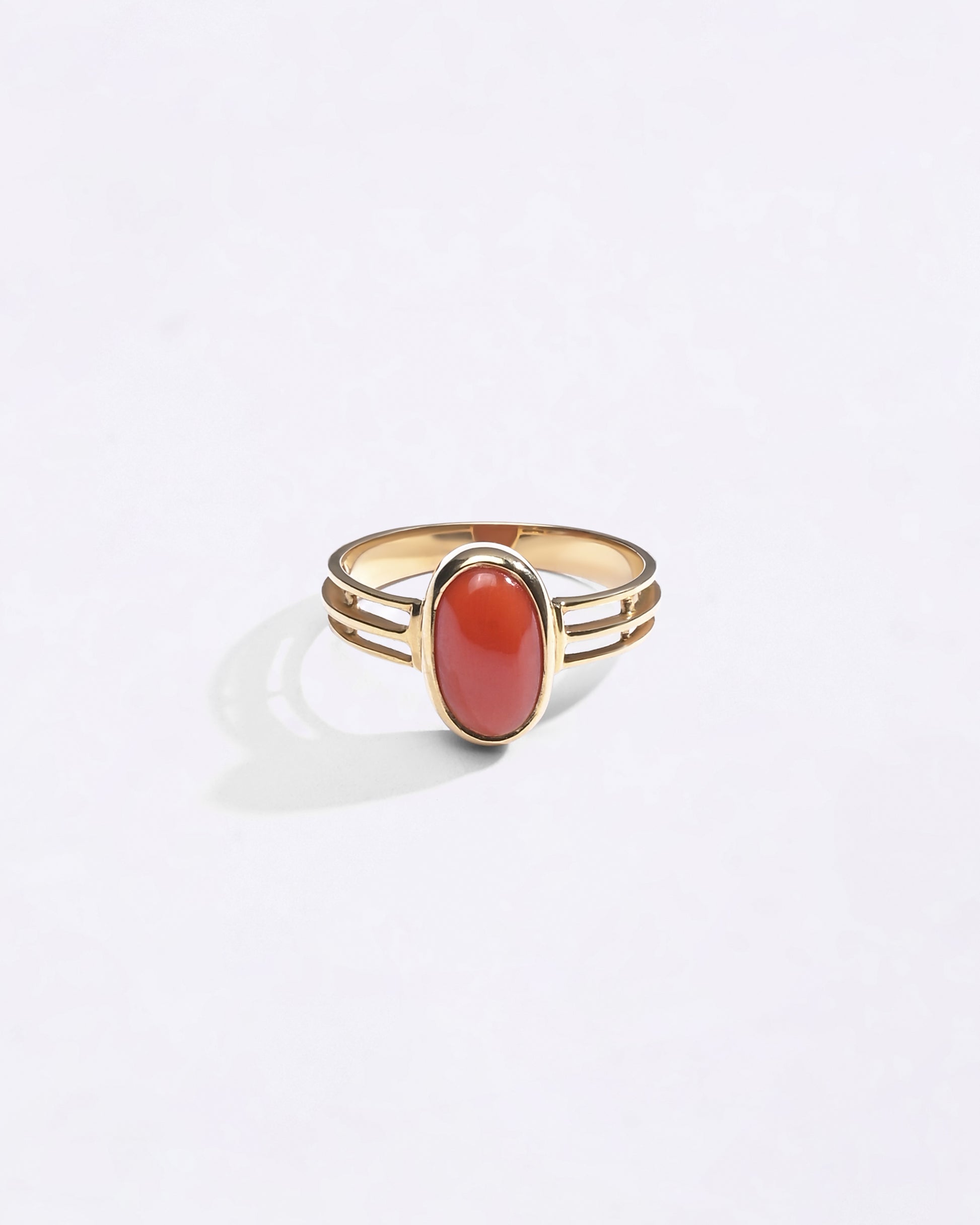 Italian Coral Ring in 18K Gold from Myra Gems