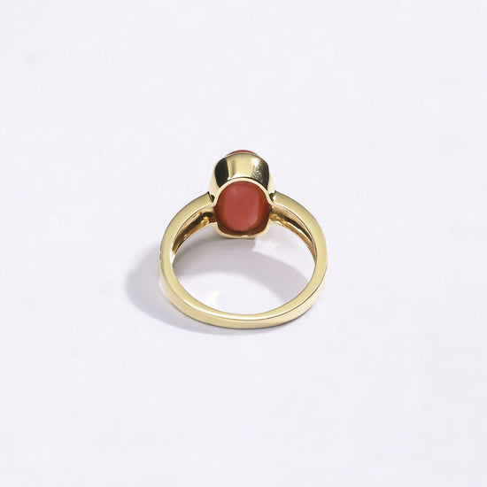Premium Collection of Coral Gemstone Ring in Gold from Myra Gems