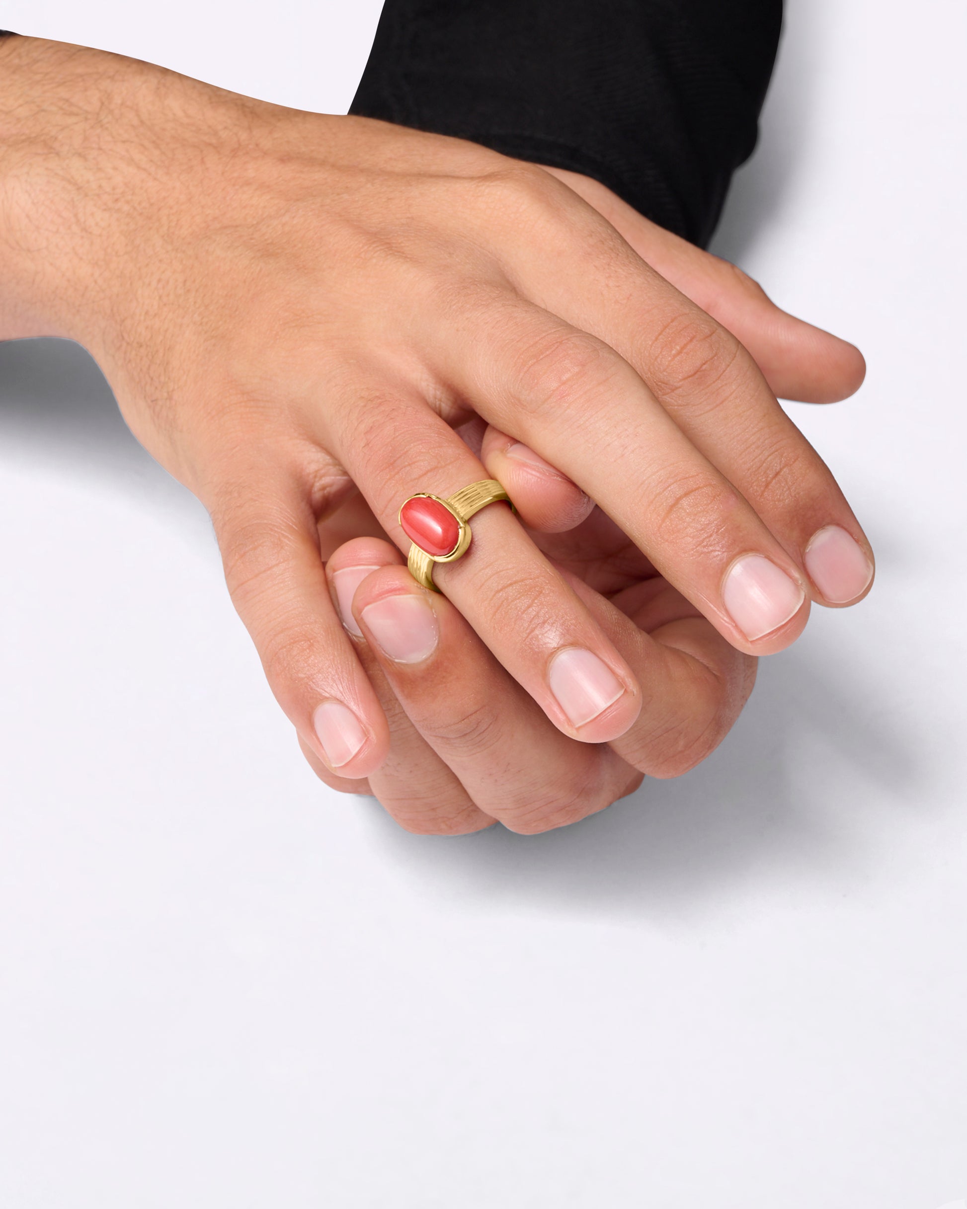 Premium Collection of Coral Gemstone Ring in Gold from Myra Gems