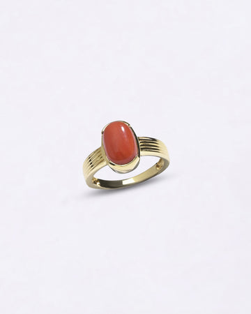 Premium Collection of Coral Gemstone Ring in Gold from Myra Gems
