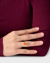 Triangle Cut Coral Stone in 750 Hallmark Gold from Myra Gems