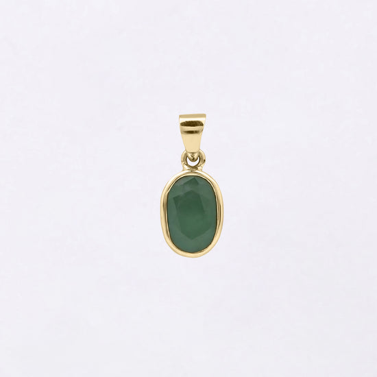 Plain Emerald Pendant in 18K Gold from Myra Gems