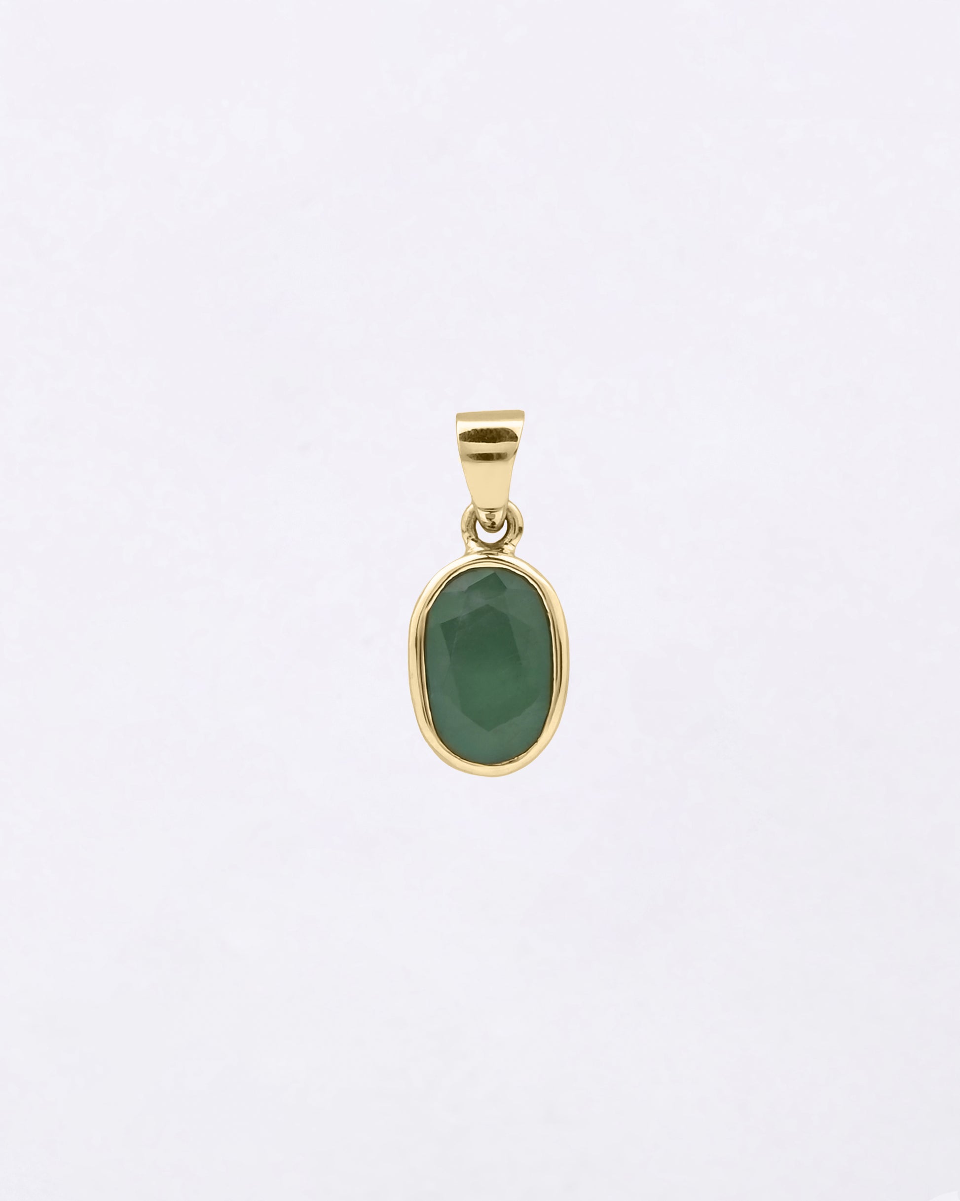Plain Emerald Pendant in 18K Gold from Myra Gems