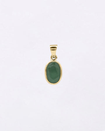 Plain Emerald Pendant in 18K Gold from Myra Gems