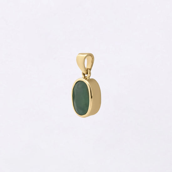 Plain Emerald Pendant in 18K Gold from Myra Gems