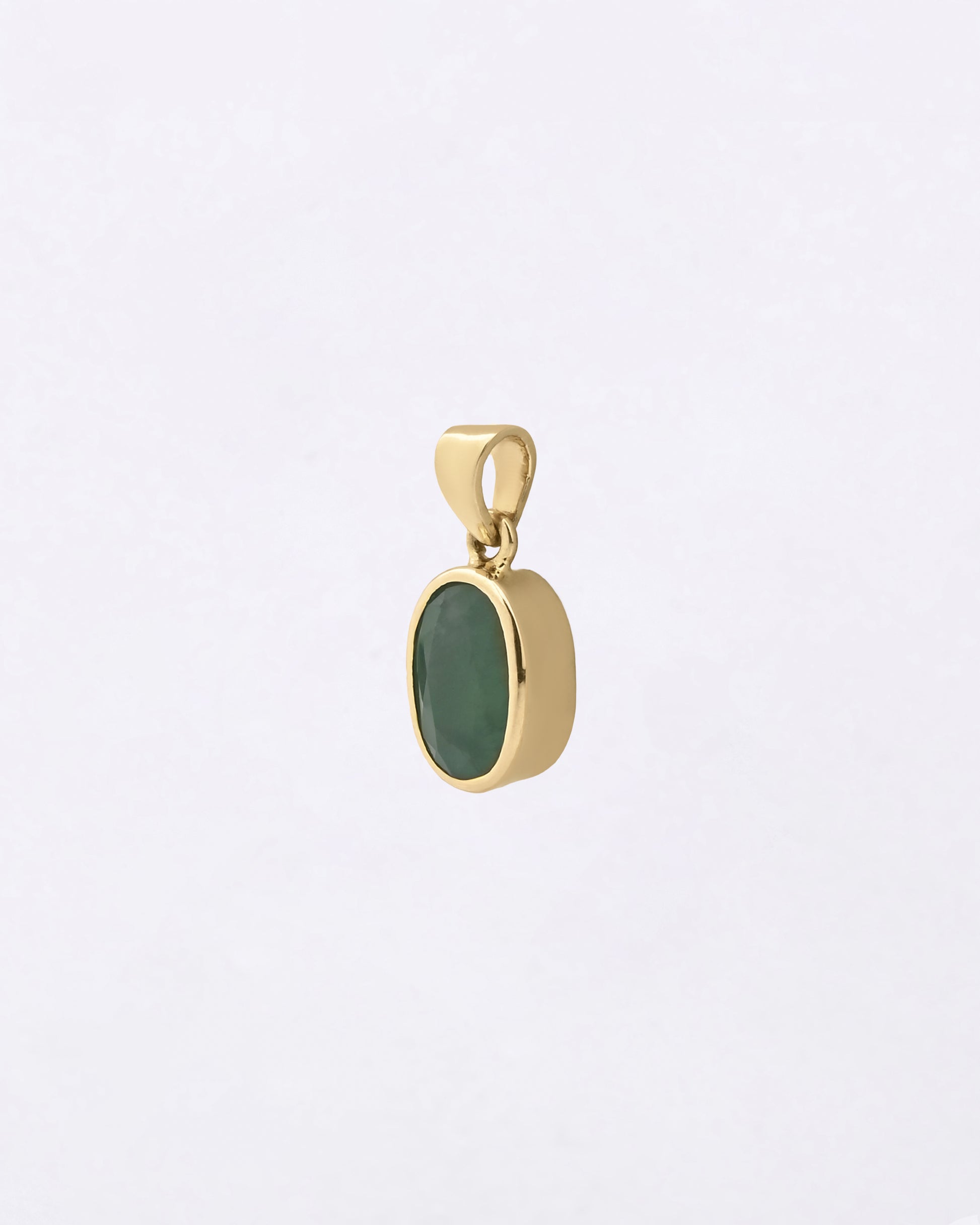 Plain Emerald Pendant in 18K Gold from Myra Gems