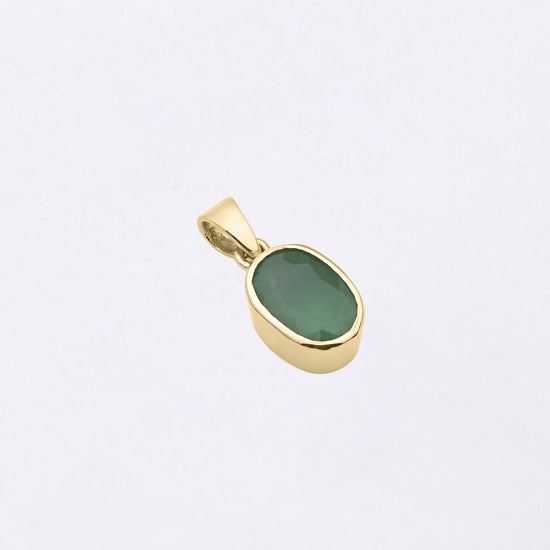 Plain Emerald Pendant in 18K Gold from Myra Gems