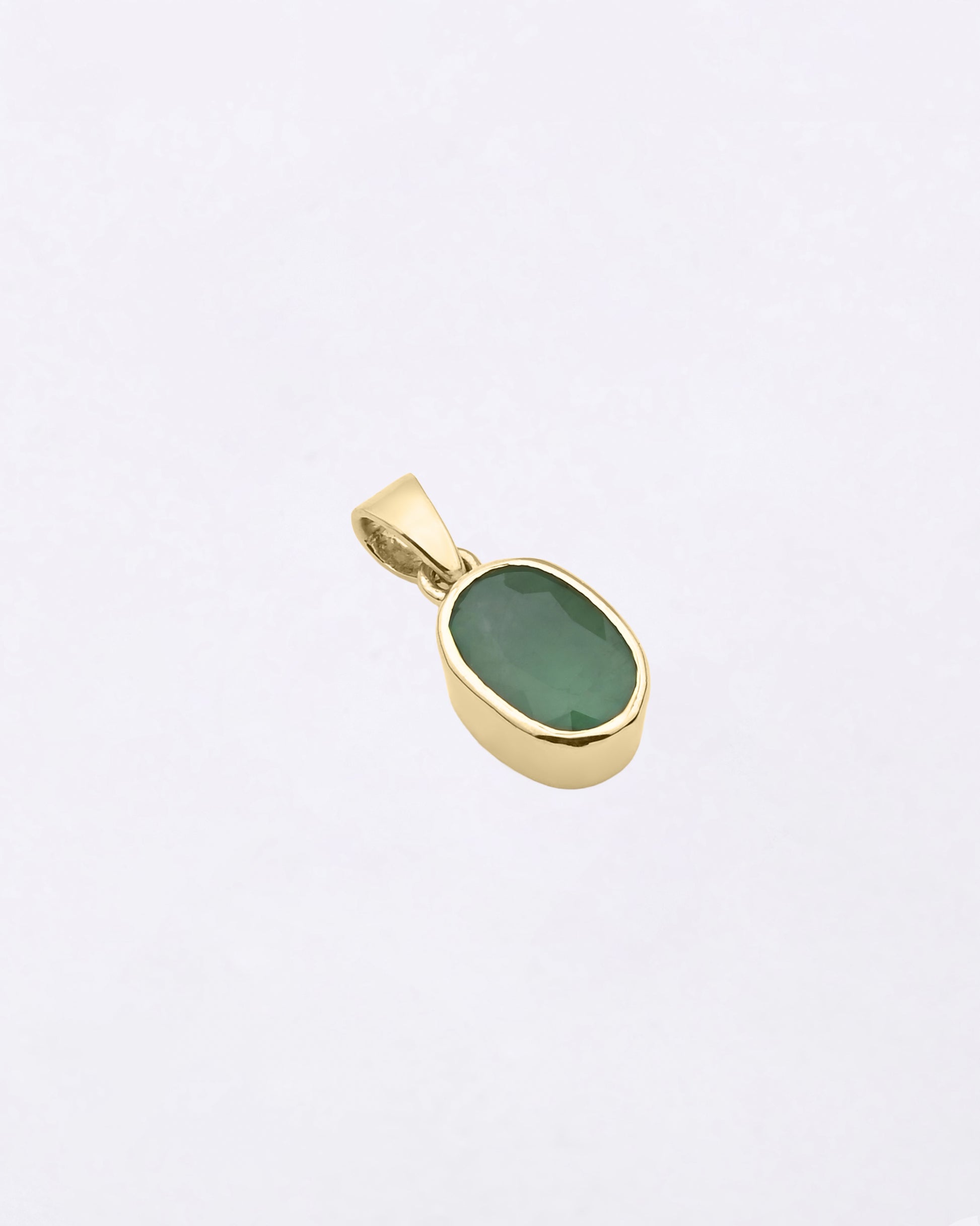 Plain Emerald Pendant in 18K Gold from Myra Gems