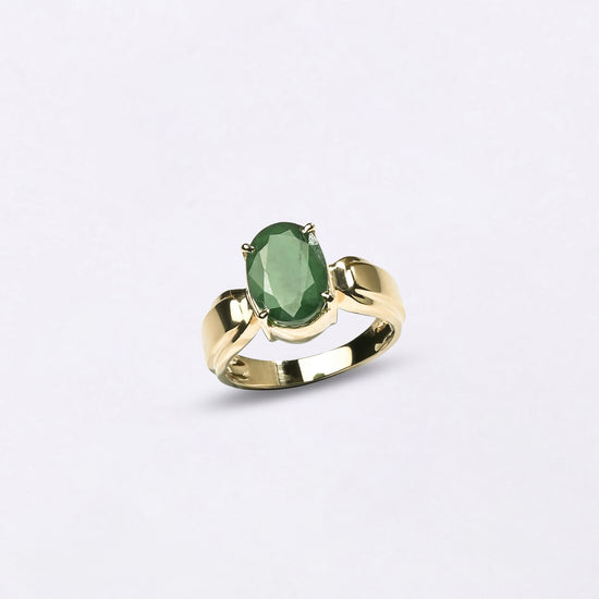 Classic Emerald Gemstone Ring in 18K Gold Myra Gems