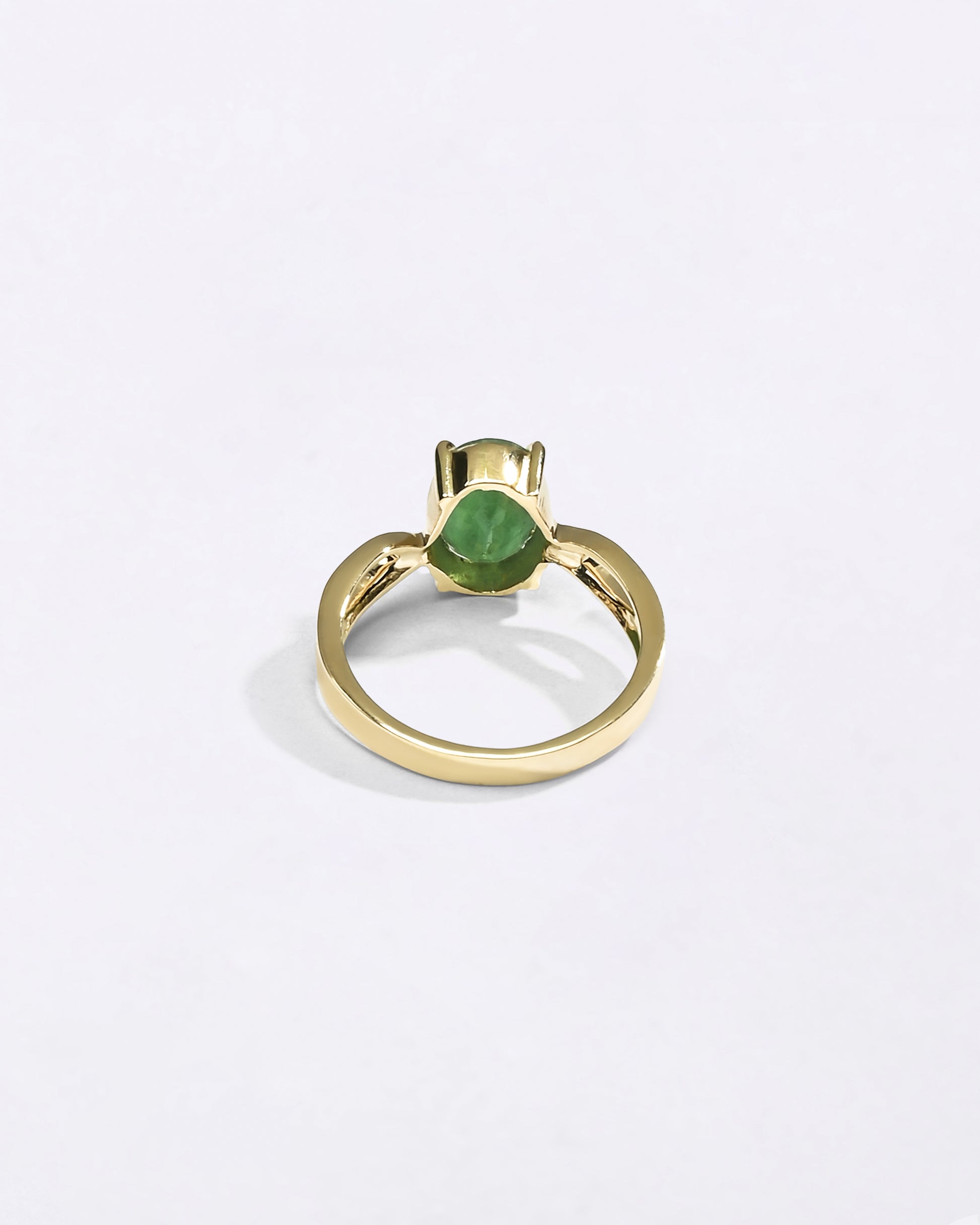 Modern Grace Emerald Ring in 18K Hallmark Gold from Myra Gems