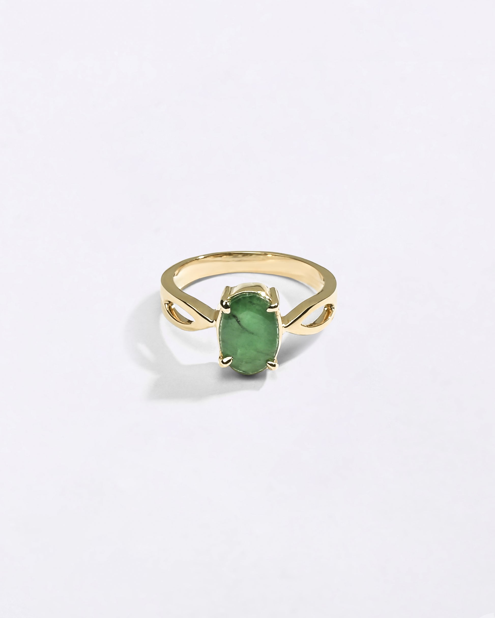 Modern Grace Emerald Ring in 18K Hallmark Gold from Myra Gems